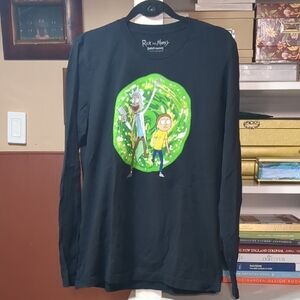 Ripple Junction Rick and Morty Portal Graphic Long Sleeve Tee Shirt Men's Large